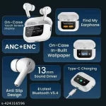 Bluetooth wireless earpod with display